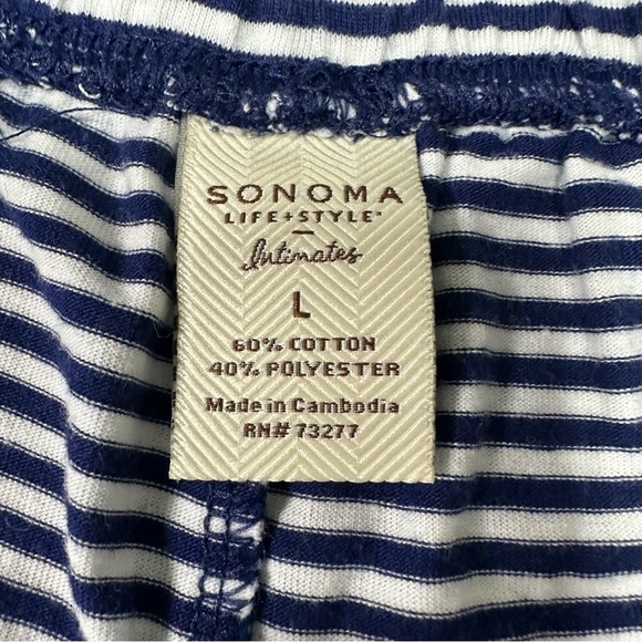 SONOMA | LIFESTYLE INTIMATE | TANK & SHORTS LOUNGE SET | NAVY/WHITE | SZ L | - Picture 9 of 9